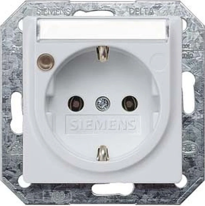 Siemens DELTA i-system Schuko-Steckdose Betriebsanzeige, aluminiummetallic