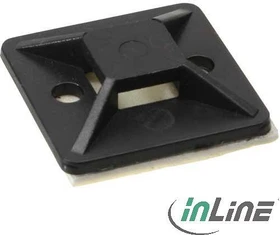 InLine Befestigungssockel für Kabelbinder, 20mm, 20mm, schwarz, 10 Stück