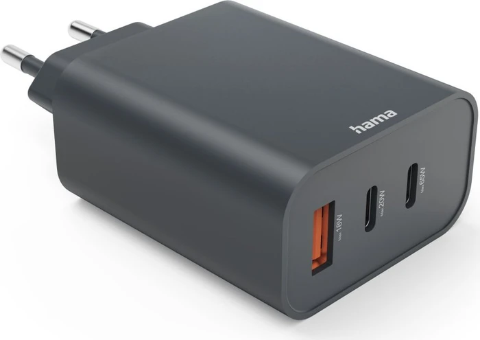 Hama Schnellladegerät 2x USB-C 1x USB-A PD 65W anthrazit