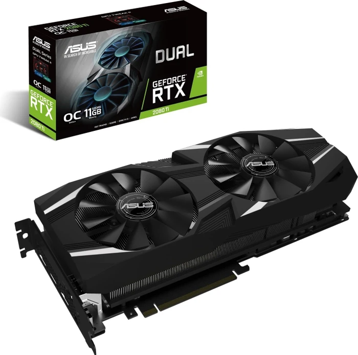ASUS Dual GeForce RTX 2080 Ti OC, DUAL-RTX2080TI-O11G, 11GB GDDR6, HDMI, USB-C, 3x DP