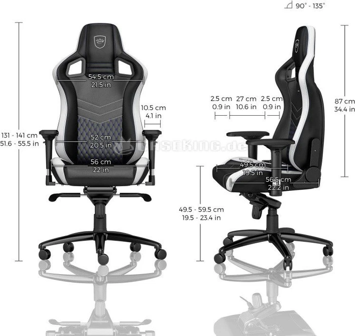 noblechairs Epic Gamingstuhl, schwarz/weiß/blau