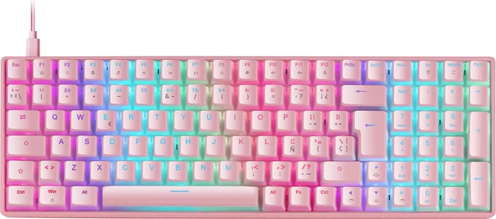 Mars Gaming MKULTRA, rosa, LEDs RGB, Gaote Outemu SQ BLUE, USB, ES/US
