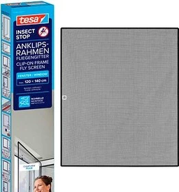 tesa Insect Stop Clip On Anklipsrahmen-Fliegengitter 120x140cm anthrazit