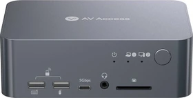 AV Access iDock C10, USB-C KVM Docking Station, 12-in1, for 1 Laptop & 1 Desktop, 4K@60Hz Dual Monitor, 2-fach KVM-Switch