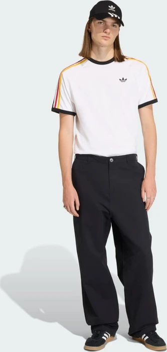 adidas 3-Streifen T-Shirt kurzarm cloud white/collegiate gold/power red (Herren)
