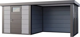 Telluria Classico 2424 Gerätehaus inkl. Anbau 2.84m rechts hellgrau