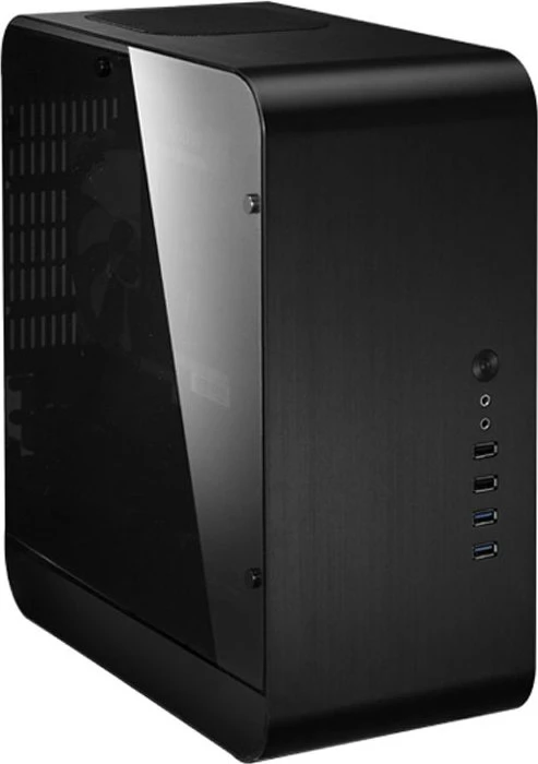 Jonsbo UMX1 Plus, schwarz, Glasfenster, Mini-ITX