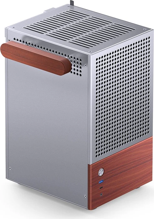 Jonsbo T6 Silver, silber/braun, Glasfenster, Mini-ITX