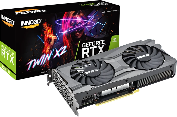 INNO3D GeForce RTX 3060 Ti Twin X2 LHR, 8GB GDDR6, HDMI, 3x DP