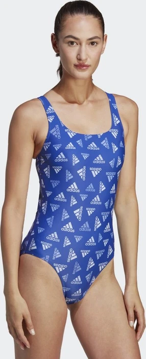 adidas Allover Print Sportswear Badeanzug semi lucid blue/white (Damen)
