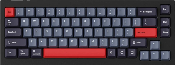 Keychron Q1/Q2/K2 OEM Dye-Sub Keycap-Set Dolch Red, Kunststoff (PBT), Dolch Red, grau/blau/schwarz/rot, 97 Tasten (83+14), ANSI-US