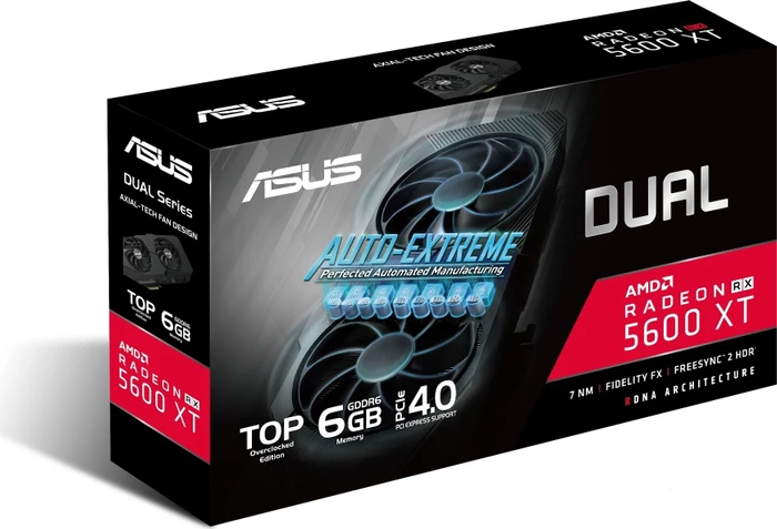 ASUS Dual Radeon RX 5600 XT Top EVO, DUAL-RX5600XT-T6G-EVO, 6GB GDDR6, HDMI, 3x DP