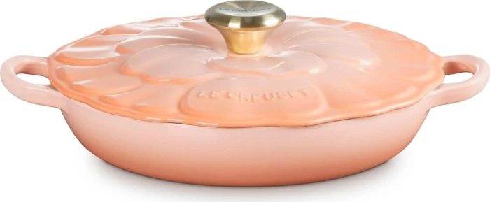 Le Creuset Gourmet-Profitopf Bräter Blume aus Gusseisen rund 26cm 2.2l peche