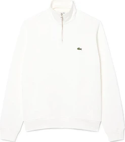 Lacoste Interlock mit hohem Kragen und Reißverschluss Sweatshirt weiß (Herren)