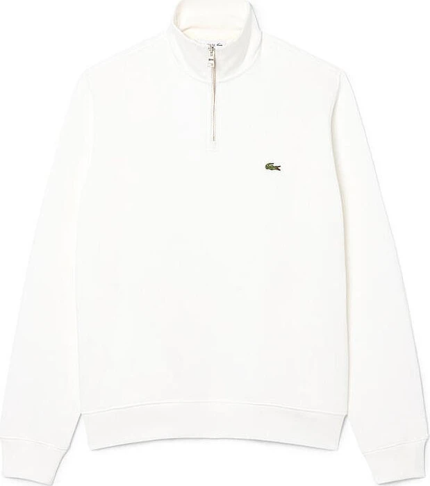 Lacoste Interlock mit hohem Kragen und Reißverschluss Sweatshirt weiß (Herren)