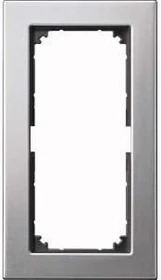 Merten System M M-Plan-Metallrahmen 2fach ohne Mittelsteg, platinsilber