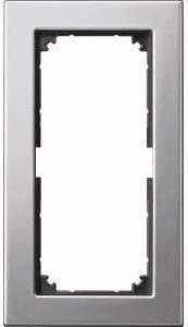 Merten System M M-Plan-Metallrahmen 2fach ohne Mittelsteg, platinsilber