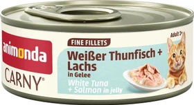 animonda Carny Adult Fine Fillets, mit Weißer Thunfisch und Lachs in Gelee, 720g (12x 60g)