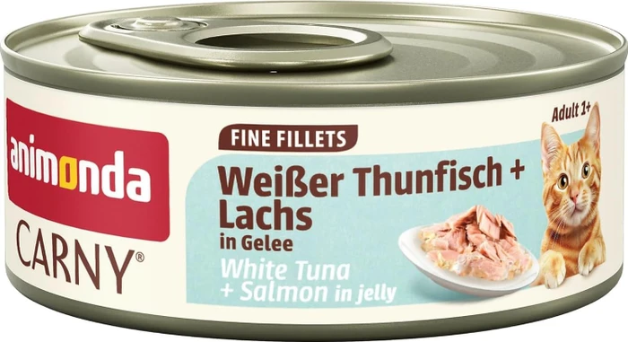 animonda Carny Adult Fine Fillets, mit Weißer Thunfisch und Lachs in Gelee, 720g (12x 60g)