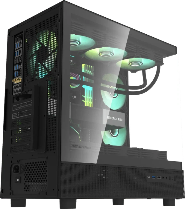 DarkFlash DPX90 Black, Glasfenster