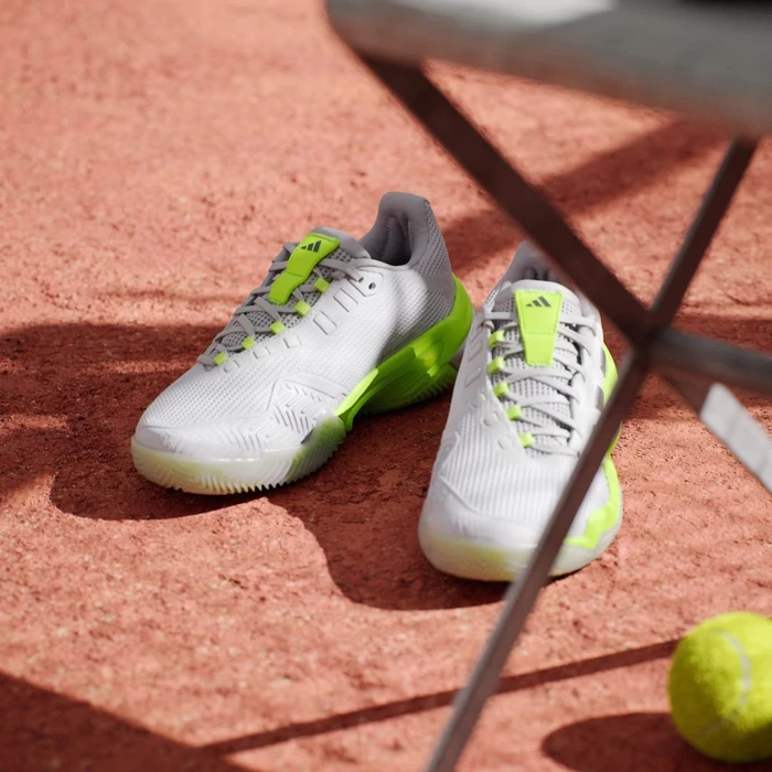 adidas Barricade 13 Clay cloud white/iron metallic/lucid lemon (Damen)