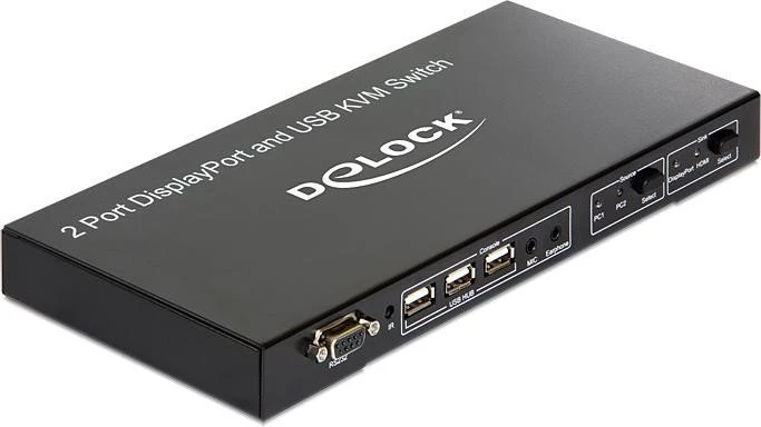 DeLOCK 2-Port DisplayPort KVM-Switch mit USB/Audio