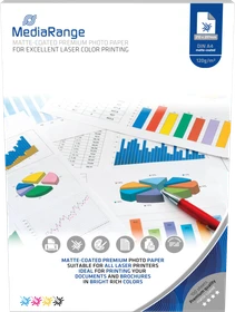 MediaRange Laser Fotopapier matt weiß, A4, 120g/m², 100 Blatt