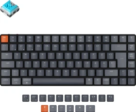 Keychron K3 V2, 75% TKL, LEDs RGB, hot-swap, schwarz/grau, Keychron LOW PROFILE Optical BLUE, USB/Bluetooth, DE