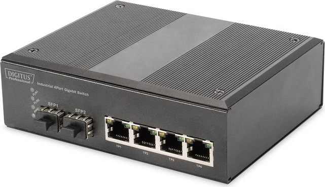 Digitus Professional DN-651 Industrial Railmount Gigabit Switch, 4x RJ-45, 2x SFP