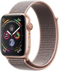 Apple Watch Series 4 (GPS + Cellular) Aluminium 44mm gold mit Sport Loop sandrosa