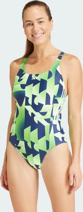 adidas 3-Streifen Graphic Badeanzug green spark (Damen)