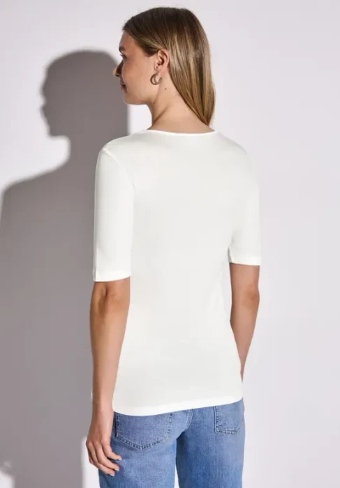 Street One Basic Palmira T-Shirt kurzarm off white (Damen)