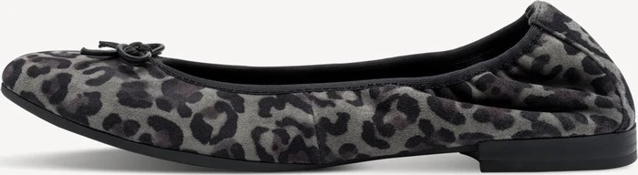 Tamaris Leder Ballerina grau/schwarz (Damen)