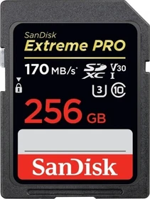 SanDisk Extreme PRO R170/W90 256GB, UHS-I U3, Class 10