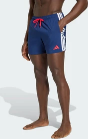 adidas 3-Streifen 13cm Badeshorts dark blue/pure ruby (Herren)