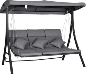 Outsunny Hollywoodschaukel 3-Sitzer grau