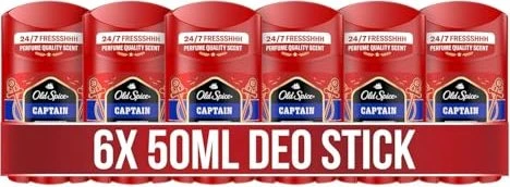 Old Spice Captain Deodorant Stick, 300ml (6x 50ml)
