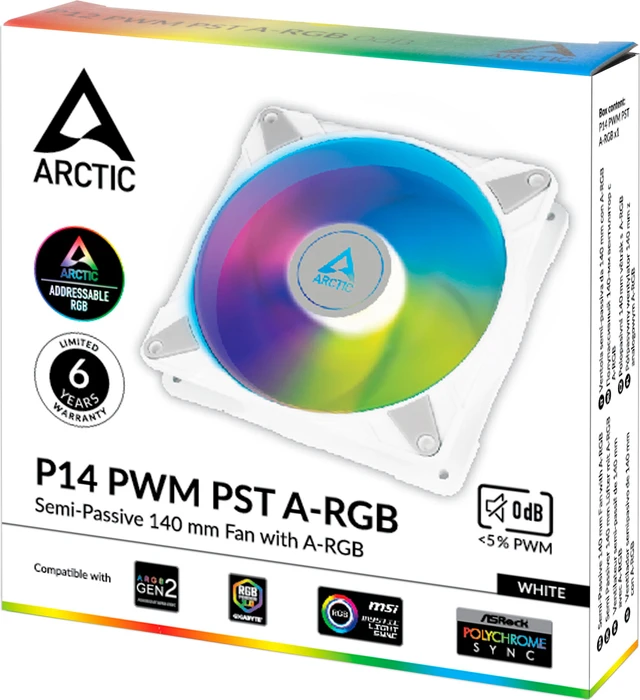 ARCTIC P14 PWM PST A-RGB 0dB weiß, 140mm