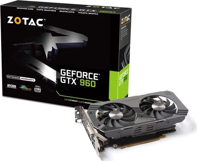 Zotac GeForce GTX 960, 2GB GDDR5, DVI, HDMI, 3x DP