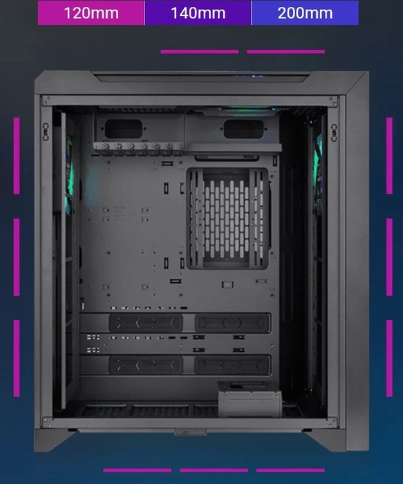 Thermaltake CTE C700 TG ARGB, schwarz, Glasfenster