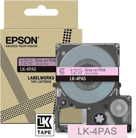Epson LK-4PAS Beschriftungsband, 12mm, grau/rosa