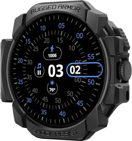 Spigen Rugged Armor Pro für Google Pixel Watch 3 (45mm) Matte Black