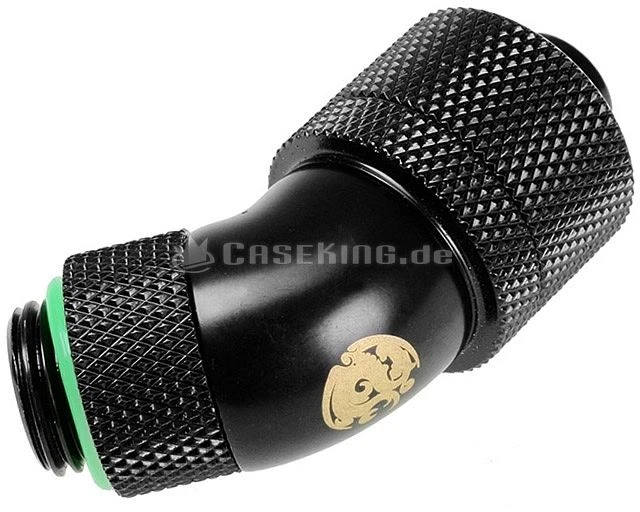Bitspower 45° Anschluss G1/4" auf 16/10mm drehbar matt schwarz
