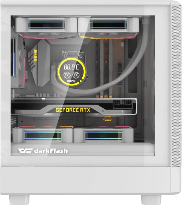 DarkFlash DB330M Mesh White, Glasfenster