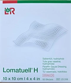 Lohmann & Rauscher Lomatuell H Salbentüll Kompressen, 10 x 10cm, 50 Stück