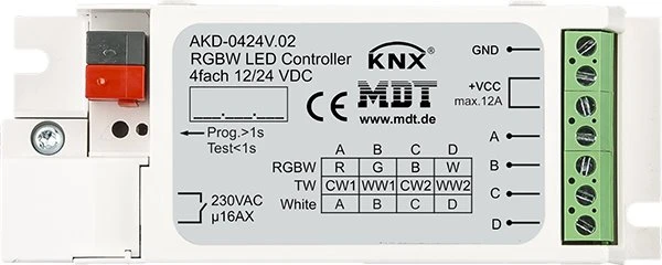 MDT RGBW LED Controller AKD 4-fach, 3/6A, 12/24V CV LED
