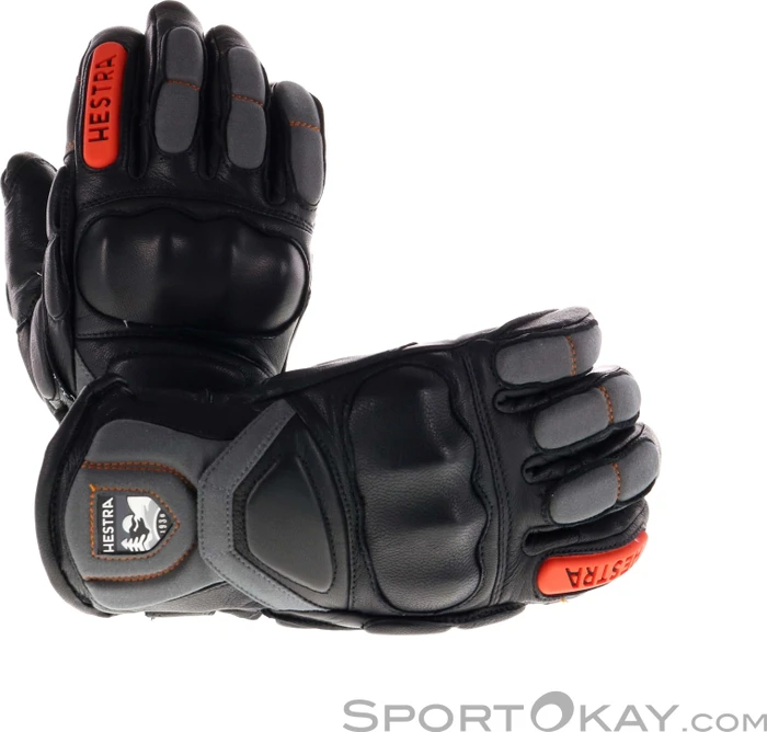Hestra Impact Racing Skihandschuhe black/flame red