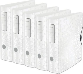 Leitz Qualitäts Ordner 2-Ring 180° Active WOW, 80mm, A4, weiß, 5er-Pack