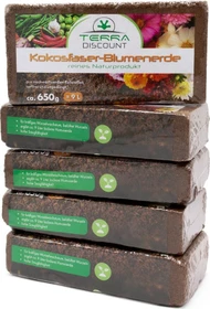 Terra Discount Kokosfaserhumus Blumenerde, 3.25kg (5x 650g)