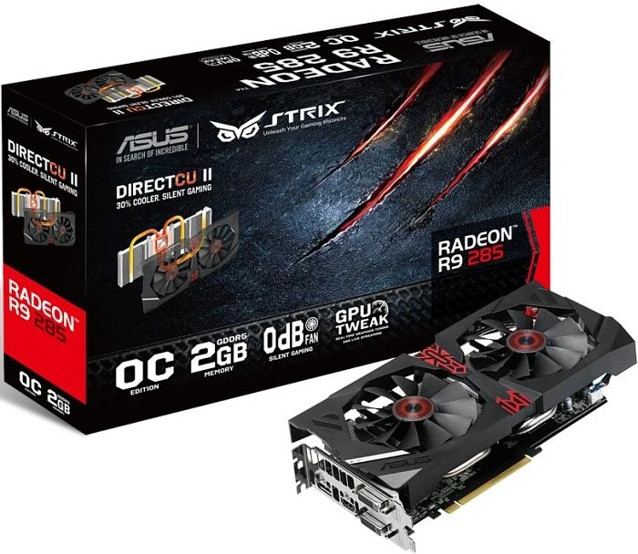 ASUS Strix Radeon R9 285, STRIX-R9285-DC2OC-2GD5, 2GB GDDR5, 2x DVI, HDMI, DP